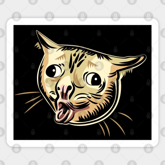 Coughing Cat Meme Sticker by okpinsArtDesign